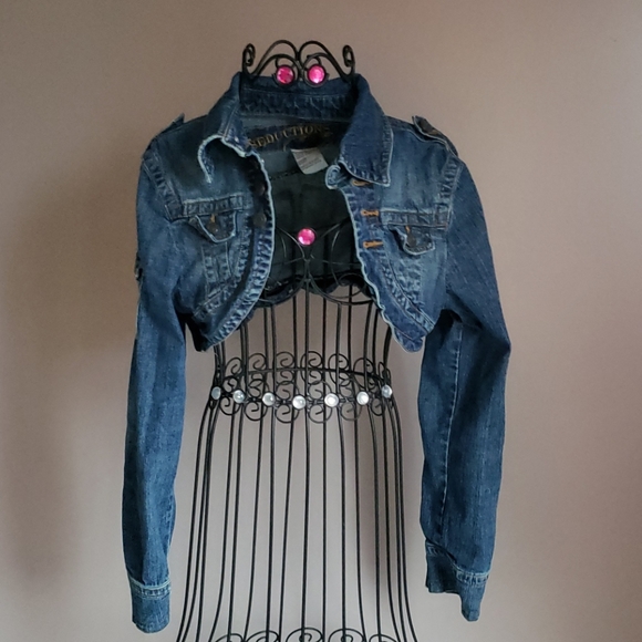Seductions Bolero Shrug Denim Jacket L 